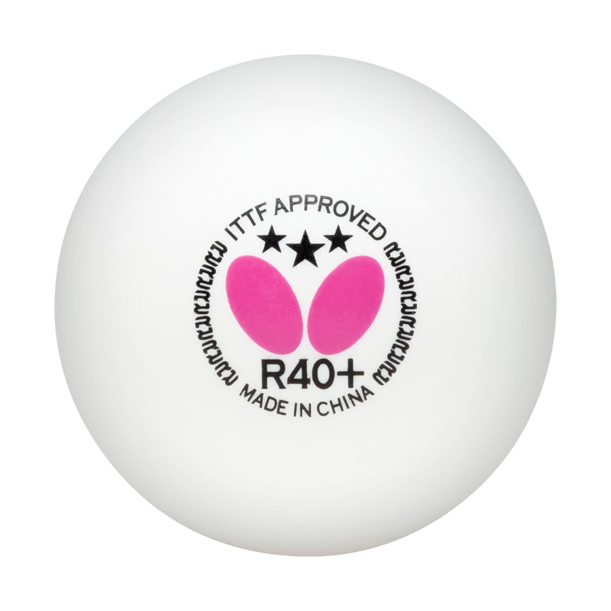 М'ячі Butterfly 3* R40+ Plastic White (3 шт)
